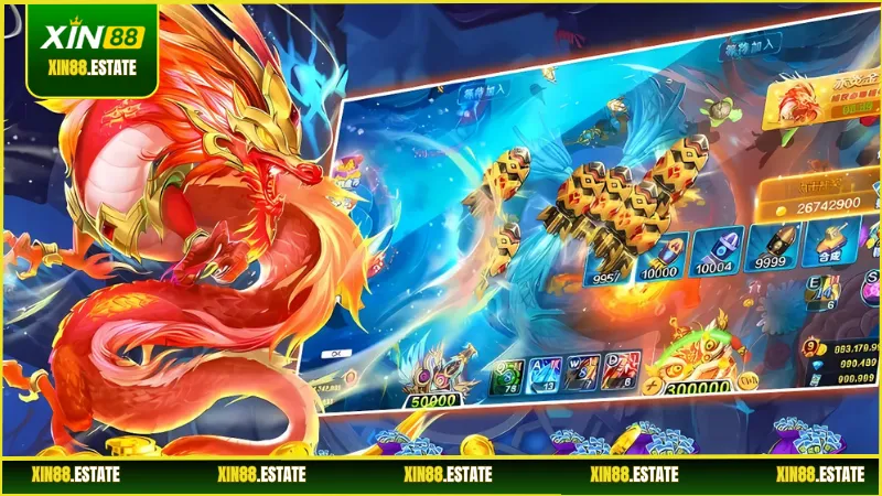 Thần Rồng trong game bắn cá XIN88 này gây ra sát thương lan
